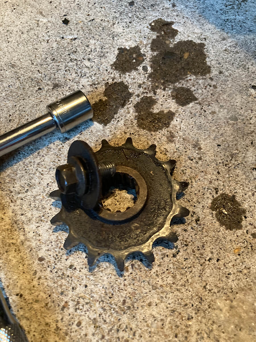 Front sprocket off - eventually